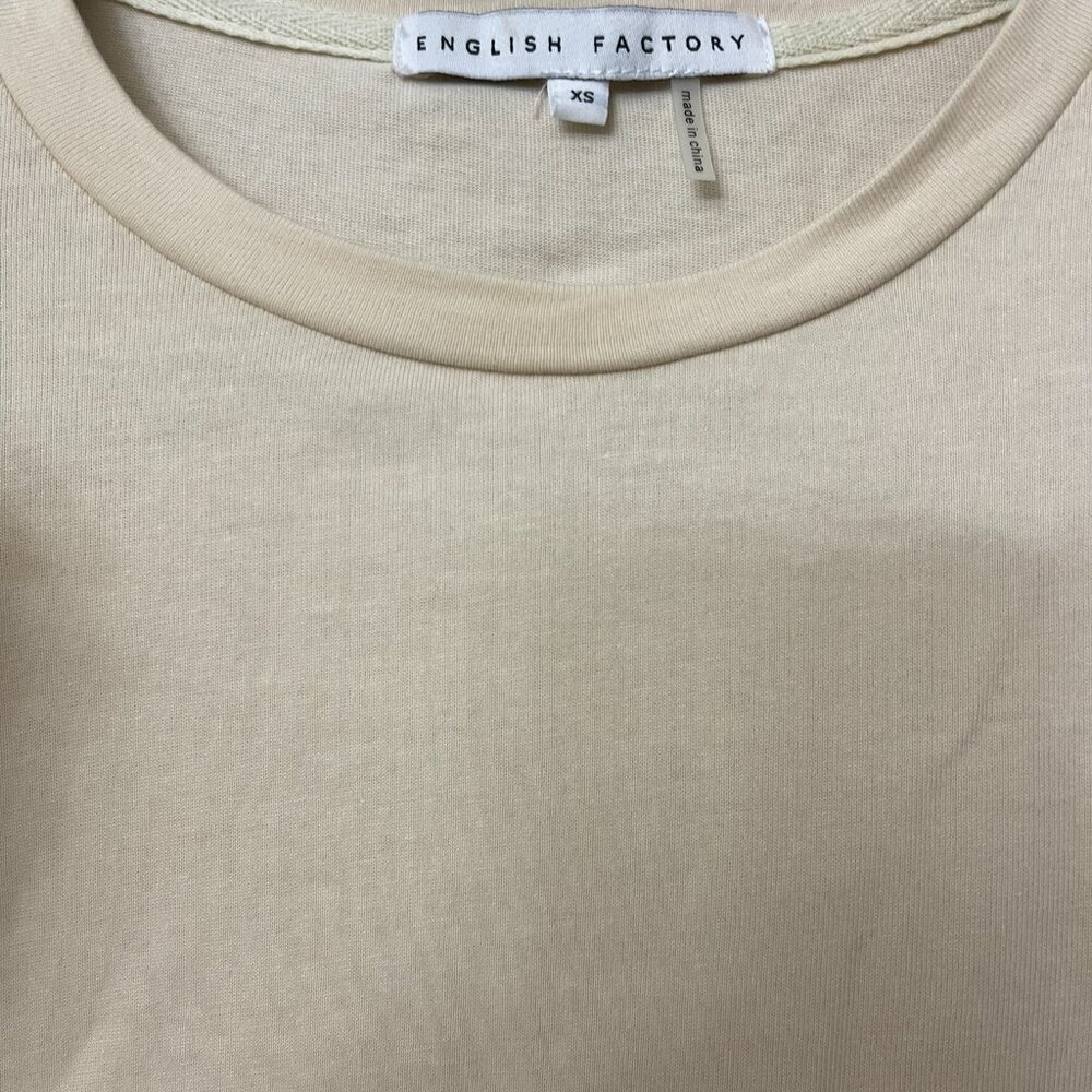 English Factory Cream Ruffle Top XS - Picture 2 of 3
